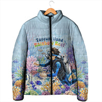 Fiji Taveuni Rainbow Reef Padded Jacket Scuba Diver Vibrant Undersea Coral Garden Watercolor TS04 - Polynesian Pride
