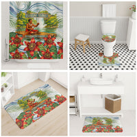 Fiji Taveuni Island Dateline Crossing Bathroom Set Tropical Cultural Landscape With Tagimoucia Floral Pattern TS04 - Polynesian Pride