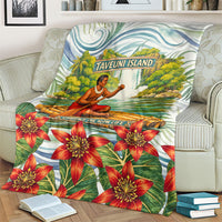 Fiji Taveuni Island Dateline Crossing Blanket Tropical Cultural Landscape With Tagimoucia Floral Pattern TS04 - Polynesian Pride