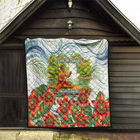 Fiji Taveuni Island Dateline Crossing Quilt Tropical Cultural Landscape With Tagimoucia Floral Pattern TS04 - Polynesian Pride