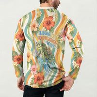 Hawaii Aloha Academy Back To School Button Sweatshirt Sea Turtle Tropical Hibiscus Flowers Retro Psychedelic TS04 - Polynesian Pride