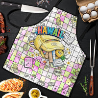 Hawaii Cruising Back To School Apron Grid Pattern With School Bag And Vintage Surf Van TS04 White Yellow - Polynesian Pride