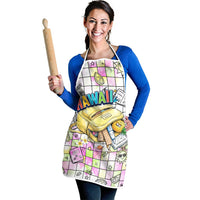 Hawaii Cruising Back To School Apron Grid Pattern With School Bag And Vintage Surf Van TS04 - Polynesian Pride