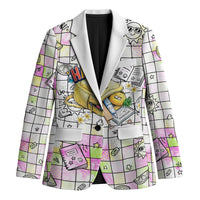 Hawaii Cruising Back To School Blazer Grid Pattern With School Bag And Vintage Surf Van TS04 Unisex White Yellow - Polynesian Pride