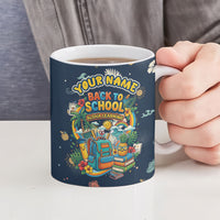 Personalized Hawaii Back To School Aloha Learning Ceramic Mug Retro Rainbow open Notebook with Pineapple and Hibiscus Flowers TS04 - Polynesian Pride