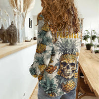 Pineapple Skull Women Casual Shirt Summer Paradise TS04 Female Multicolor - Polynesian Pride