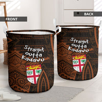 Straight Outta Kadavu Fiji Laundry Basket Tribal Polynesian Tattoo Coat Of Arms Flag TS04 - Polynesian Pride