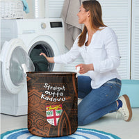 Straight Outta Kadavu Fiji Laundry Basket Tribal Polynesian Tattoo Coat Of Arms Flag TS04 - Polynesian Pride