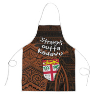 Straight Outta Kadavu Fiji Apron Tribal Polynesian Tattoo Coat Of Arms Flag TS04 Brown Black - Polynesian Pride