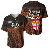 Straight Outta Kadavu Fiji Baseball Jersey Tribal Polynesian Tattoo Coat Of Arms Flag TS04 - Polynesian Pride
