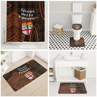 Straight Outta Kadavu Fiji Bathroom Set Tribal Polynesian Tattoo Coat Of Arms Flag TS04 - Polynesian Pride