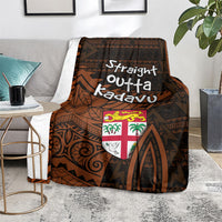 Straight Outta Kadavu Fiji Blanket Tribal Polynesian Tattoo Coat Of Arms Flag TS04 - Polynesian Pride