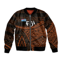 Straight Outta Kadavu Fiji Bomber Jacket Tribal Polynesian Tattoo Coat Of Arms Flag TS04 Unisex Brown Black - Polynesian Pride