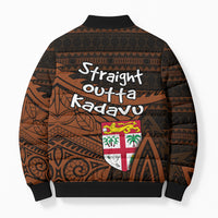 Straight Outta Kadavu Fiji Bomber Puffer Jacket Tribal Polynesian Tattoo Coat Of Arms Flag TS04 - Polynesian Pride