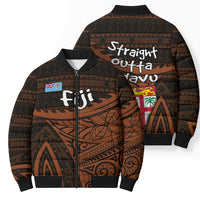 Straight Outta Kadavu Fiji Bomber Puffer Jacket Tribal Polynesian Tattoo Coat Of Arms Flag TS04 - Polynesian Pride