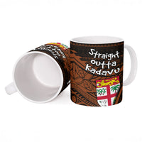 Straight Outta Kadavu Fiji Ceramic Mug Tribal Polynesian Tattoo Coat Of Arms Flag TS04 - Polynesian Pride