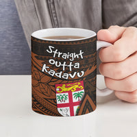 Straight Outta Kadavu Fiji Ceramic Mug Tribal Polynesian Tattoo Coat Of Arms Flag TS04 - Polynesian Pride