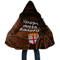 Straight Outta Kadavu Fiji Cloak Tribal Polynesian Tattoo Coat Of Arms Flag TS04 Unisex Brown Black - Polynesian Pride