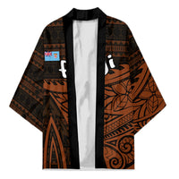 Straight Outta Kadavu Fiji Kimono Tribal Polynesian Tattoo Coat Of Arms Flag TS04 Unisex Brown Black - Polynesian Pride