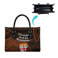 Straight Outta Kadavu Fiji Leather Bag Tribal Polynesian Tattoo Coat Of Arms Flag TS04 - Polynesian Pride