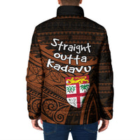 Straight Outta Kadavu Fiji Padded Jacket Tribal Polynesian Tattoo Coat Of Arms Flag TS04 - Polynesian Pride