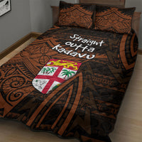 Straight Outta Kadavu Fiji Quilt Bed Set Tribal Polynesian Tattoo Coat Of Arms Flag TS04 - Polynesian Pride