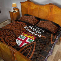 Straight Outta Kadavu Fiji Quilt Bed Set Tribal Polynesian Tattoo Coat Of Arms Flag TS04 - Polynesian Pride
