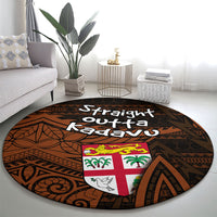 Straight Outta Kadavu Fiji Round Carpet Tribal Polynesian Tattoo Coat Of Arms Flag TS04 - Polynesian Pride