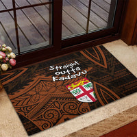 Straight Outta Kadavu Fiji Rubber Doormat Tribal Polynesian Tattoo Coat Of Arms Flag TS04 - Polynesian Pride