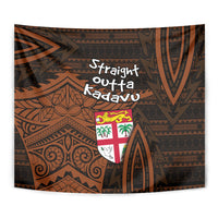 Straight Outta Kadavu Fiji Tapestry Tribal Polynesian Tattoo Coat Of Arms Flag TS04 - Polynesian Pride