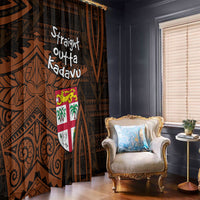 Straight Outta Kadavu Fiji Window Curtain Tribal Polynesian Tattoo Coat Of Arms Flag TS04 - Polynesian Pride