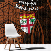 Straight Outta Kadavu Fiji Window Curtain Tribal Polynesian Tattoo Coat Of Arms Flag TS04 - Polynesian Pride