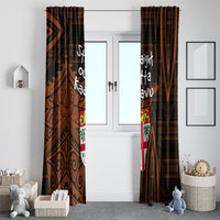 Straight Outta Kadavu Fiji Window Curtain Tribal Polynesian Tattoo Coat Of Arms Flag TS04 - Polynesian Pride