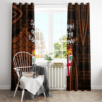 Straight Outta Kadavu Fiji Window Curtain Tribal Polynesian Tattoo Coat Of Arms Flag TS04 - Polynesian Pride