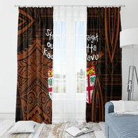 Straight Outta Kadavu Fiji Window Curtain Tribal Polynesian Tattoo Coat Of Arms Flag TS04 - Polynesian Pride