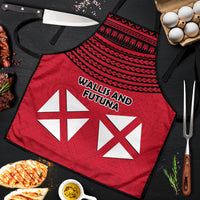 Wallis And Futuna Apron Polynesian Tattoo Flag Map TS04 Red Black - Polynesian Pride