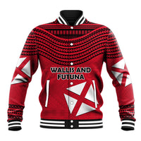 Wallis And Futuna Baseball Jacket Polynesian Tattoo Flag Map TS04 Unisex Red Black - Polynesian Pride