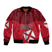 Wallis And Futuna Bomber Jacket Polynesian Tattoo Flag Map TS04 Unisex Red Black - Polynesian Pride