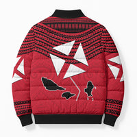 Wallis And Futuna Bomber Puffer Jacket Polynesian Tattoo Flag Map TS04 - Polynesian Pride