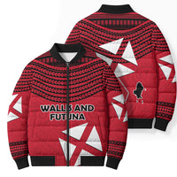 Wallis And Futuna Bomber Puffer Jacket Polynesian Tattoo Flag Map TS04 - Polynesian Pride