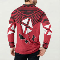 Wallis And Futuna Button Sweatshirt Polynesian Tattoo Flag Map TS04 - Polynesian Pride