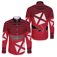 Wallis And Futuna Family Matching Tank Maxi Dress and Hawaiian Shirt Polynesian Tattoo Flag Map TS04 Dad's Shirt - Long Sleeve Red Black - Polynesian Pride