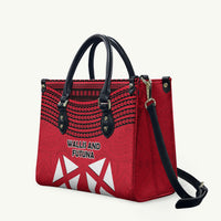Wallis And Futuna Leather Bag Polynesian Tattoo Flag Map TS04 Red Black - Polynesian Pride