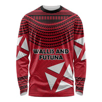 Wallis And Futuna Long Sleeve Shirt Polynesian Tattoo Flag Map TS04 Unisex Red Black - Polynesian Pride