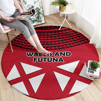 Wallis And Futuna Round Carpet Polynesian Tattoo Flag Map TS04 - Polynesian Pride