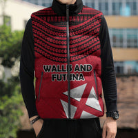 Wallis And Futuna Sleeveless Puffer Jacket Polynesian Tattoo Flag Map TS04 - Polynesian Pride