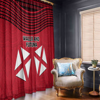 Wallis And Futuna Window Curtain Polynesian Tattoo Flag Map TS04 - Polynesian Pride
