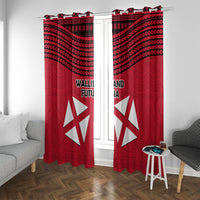 Wallis And Futuna Window Curtain Polynesian Tattoo Flag Map TS04 With Grommets Red Black - Polynesian Pride