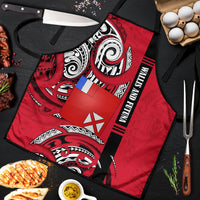 Wallis And Futuna Apron Tribal Polynesian Tattoo Flag Motif TS04 Red Black - Polynesian Pride