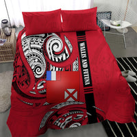 Wallis And Futuna Bedding Set Tribal Polynesian Tattoo Flag Motif TS04 - Polynesian Pride